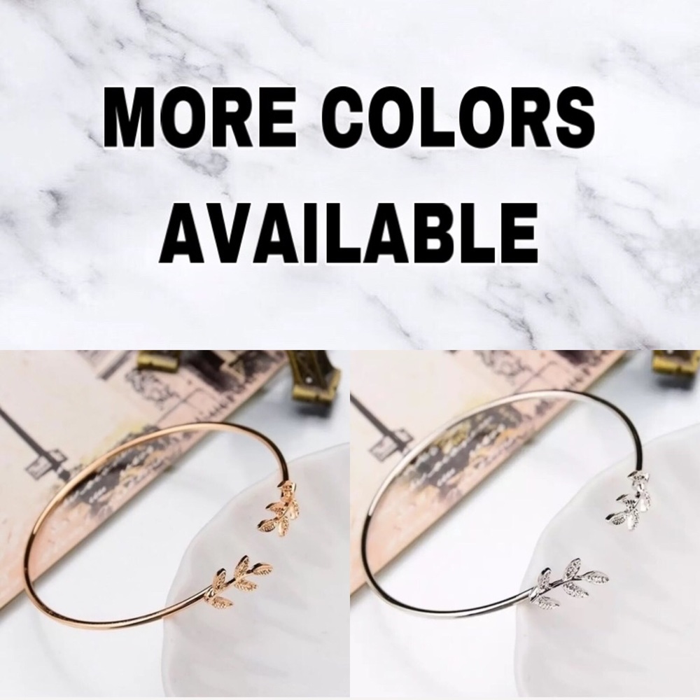 ⚜️[𝟯/$𝟭𝟴]⚜️Leaf Silver Dainty Simple Cuff NEW - Picture 6 of 8